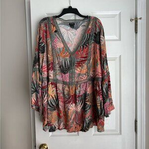 Chic Multicolor V-Neck Blouse